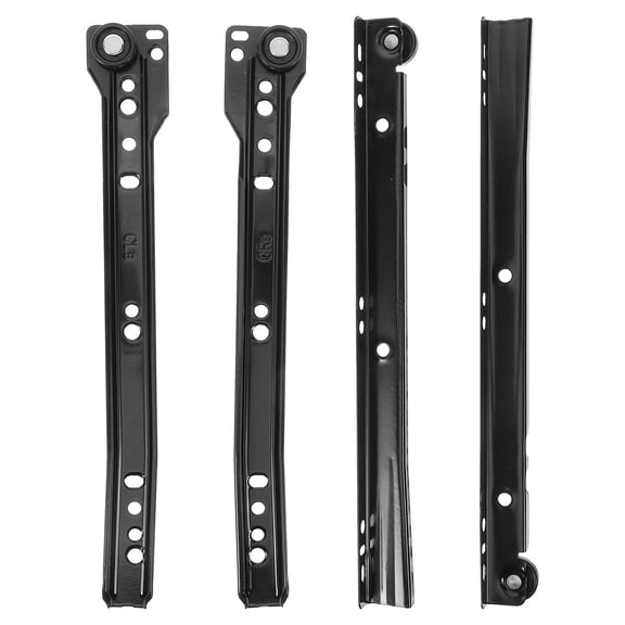 NUOLUX 1Set Furniture Drawer Slides Black Metal Tracks Sturdy Cold Rolled Steel