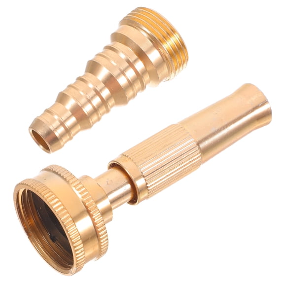 NUOLUX Twist Hose Nozzle 3/4 Inch Aluminum Alloy Stream Spray Golden