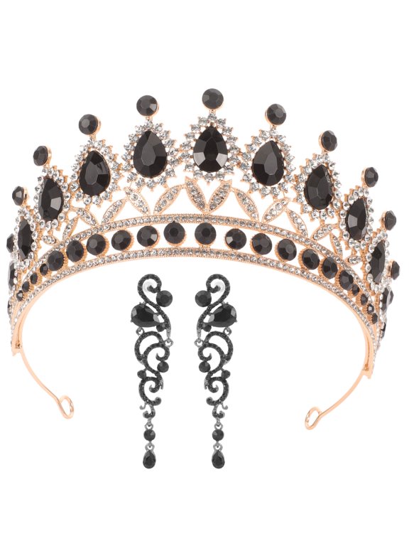 1 Set Wedding Jewelry Set for Bride with Black Alloy Decorative Fashion Accessory