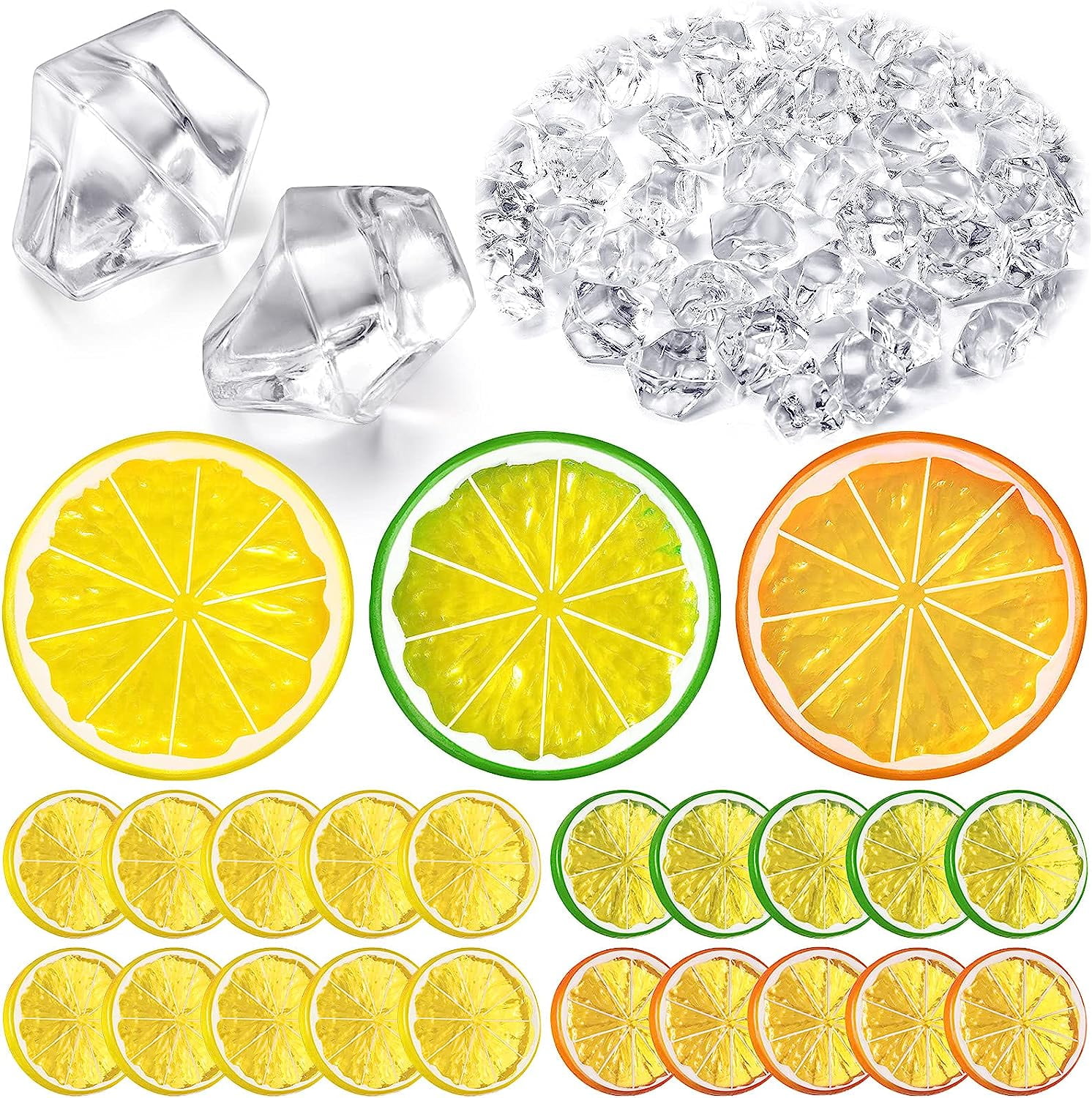 NUOLUX 1 Set of Artificial Lemon Slices Fake Lemon Slices DIY Artificial Fruit Slices Plastic