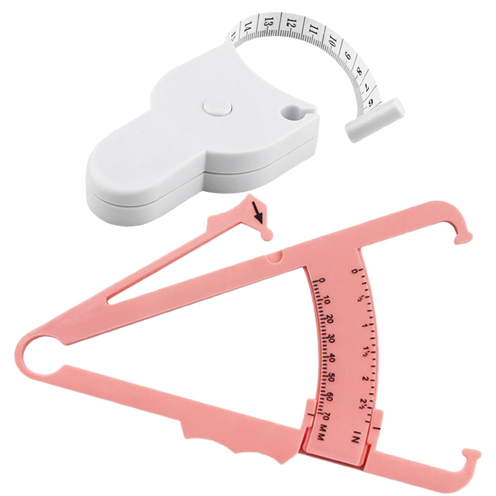 NUOLUX 1 Set of Body Fat Caliper and Body Measuring Tape Body Fat Tape Skinfold Caliper