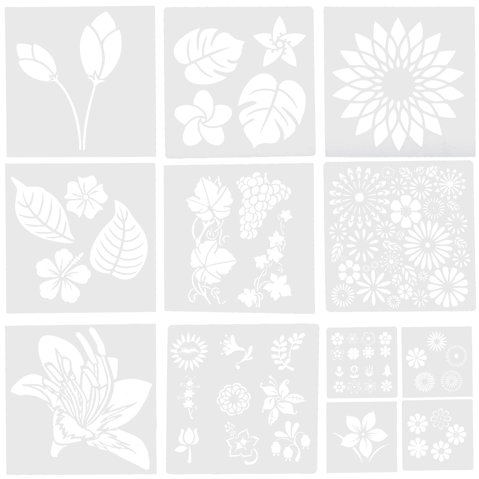 NUOLUX 1 Set of Diy Flower Stencil Sketch Drawing Stencil Holiday ...