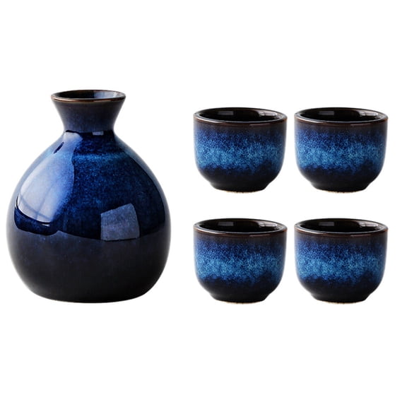 Tineasur Ceramic Sake Pot and Cups Set Frosted Finish Japanese Style for Home Use
