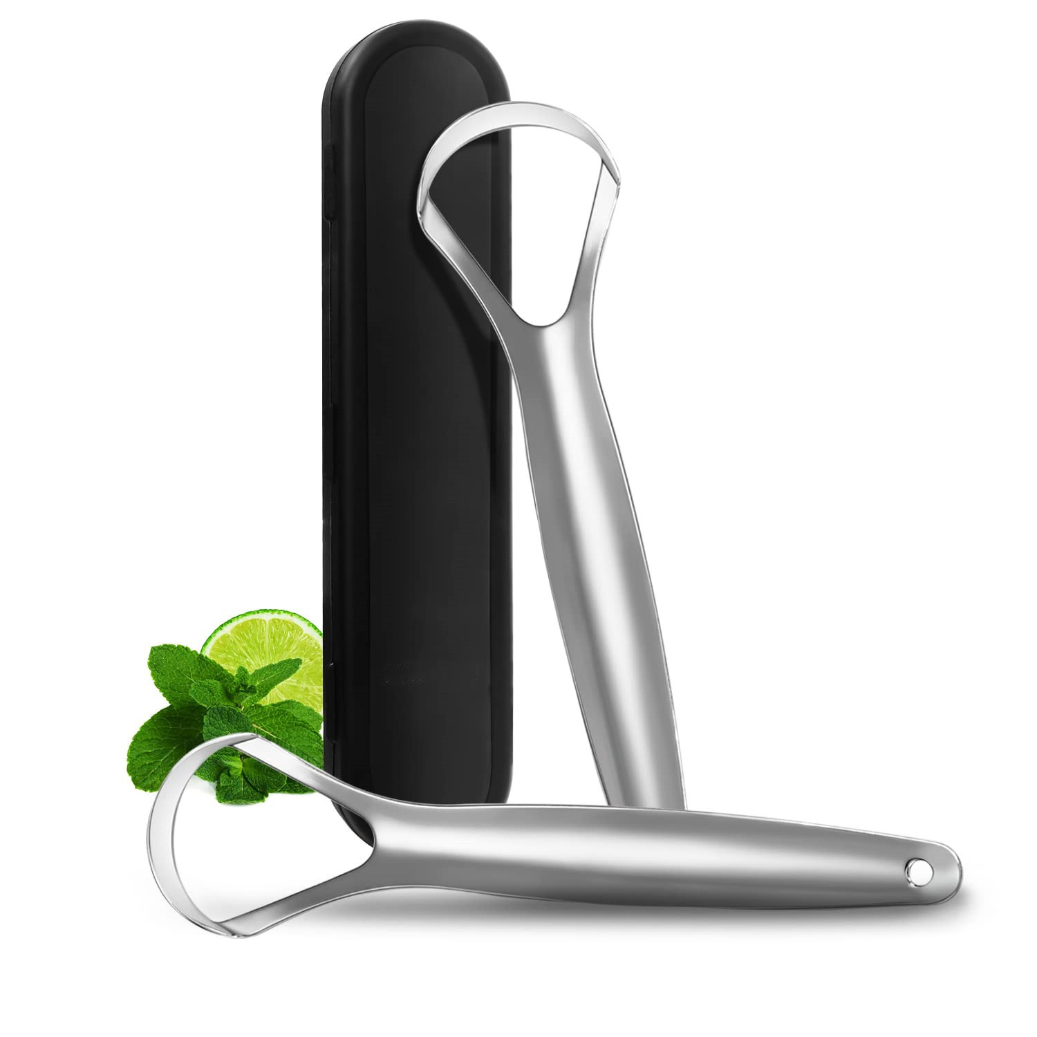 NUOLUX 1 Set of Stainless Steel Tongue Scrapers Tongue Cleaning Tools