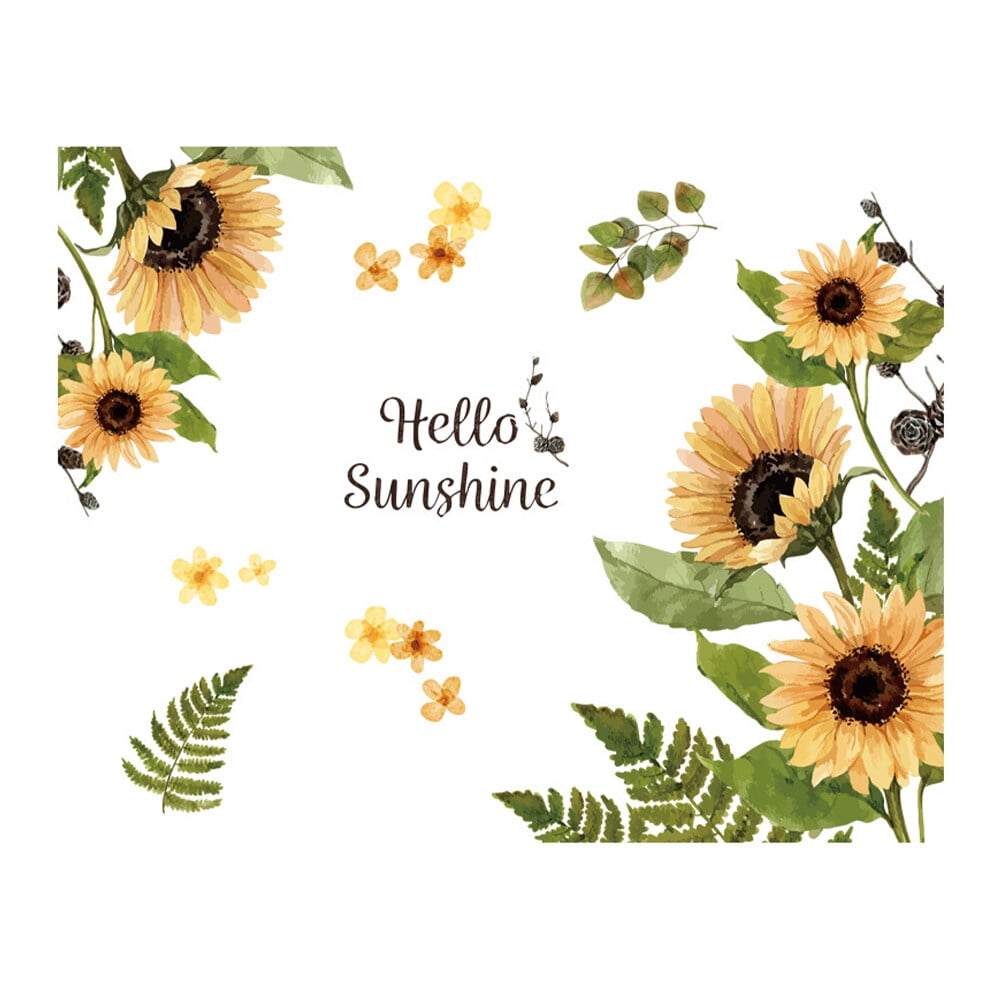 NUOLUX 1 Sheet Sunflower Wall Decals Floral Wallpaper Summer Sunflower