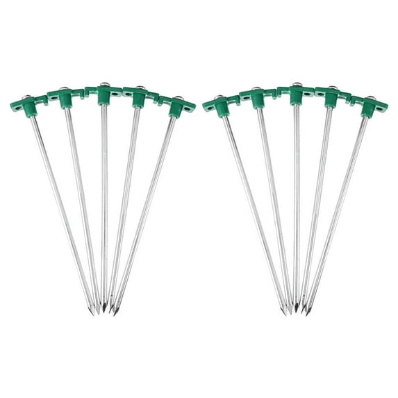 Tineasur 10- Steel Tent Stakes, Rust-Resistant Pegs for Camping, Hiking, Outdoor Use