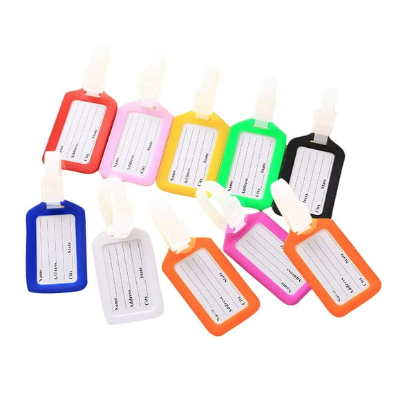NUOLUX 10 Pcs Luggage Tag Baggage Handbag ID Tag Suitcase Tag Name Holder for Traveling (Random Color)