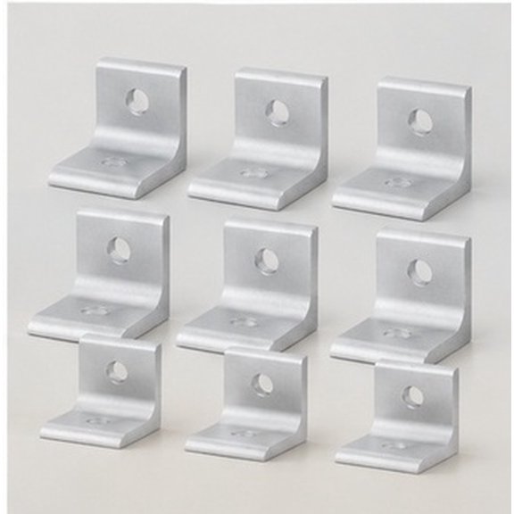 NUOLUX 10 Sets inside Corner Bracket L Shape Connector Aluminum 2 Hole
