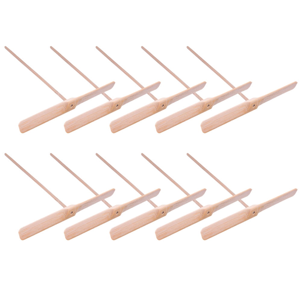NUOLUX 10 pcs Flying Wooden Dragonfly Toy Wood Dragonfly Hand Rub Toy