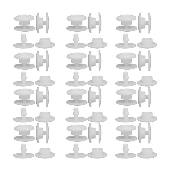 NUOLUX 100 Pairs Plastic Stationery Rivet Buckle White POM Protective Mask Fastening