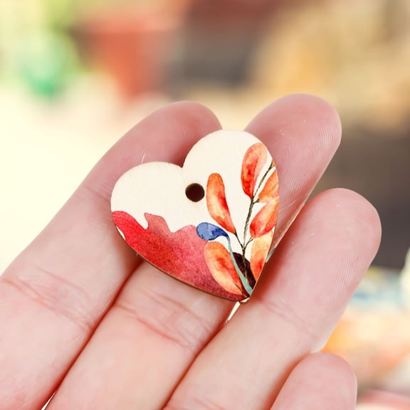 NUOLUX 100 Pcs Wooden Heart Pieces For Wedding Decorations And Creative Crafts Plywood Material Classic Heart Shape