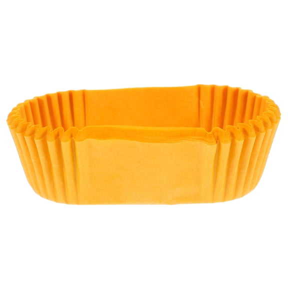 NUOLUX 1000Pack Heat-Resistant Paper Baking Cups for Cupcakes Yellow Oval Shape 7.3X3.5X2.5CM