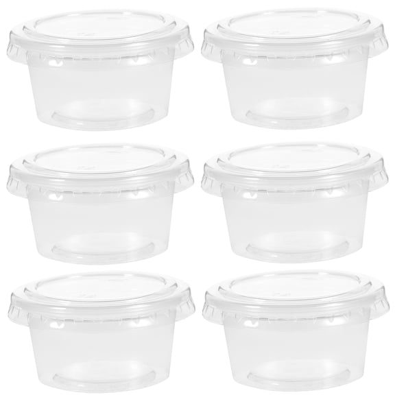 NUOLUX 100PCS 1oz Plastic Portion Cups Portion Container with Lids for Jelly Yogurt Mousses