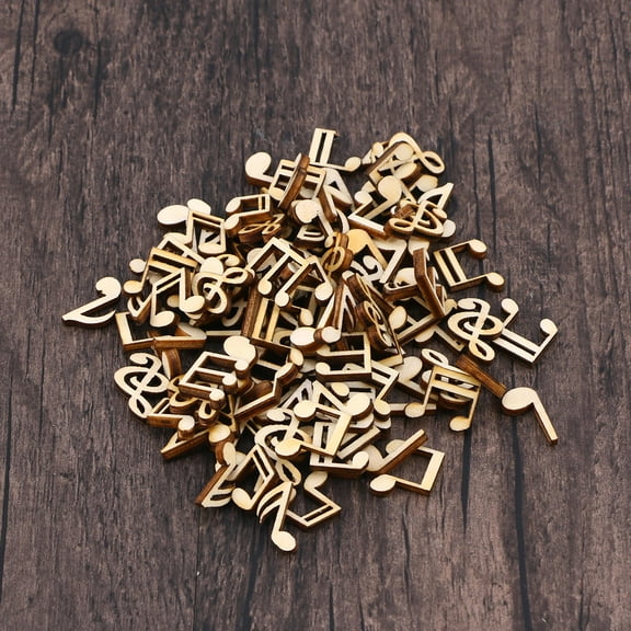NUOLUX 100PCS Craft Embellishments Musical Notes for Scrapbooking and Art Projects in Khaki