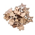 thumbnail image 1 of NUOLUX 100Pcs Christmas Wooden Slices Vintage Cartoon Hanging Pendant Christmas Ornaments Mini Wooden Chips, 1 of 6