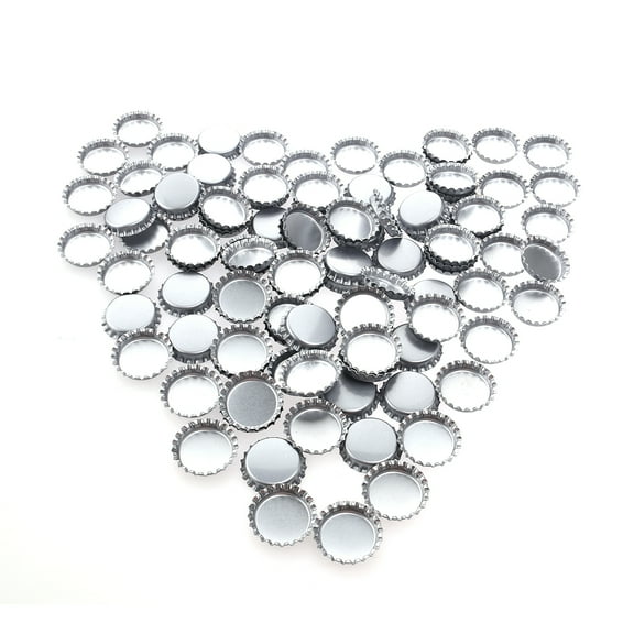 NUOLUX 100pcs 1-inch Silver Flattened Bottle Caps DIY Crafts