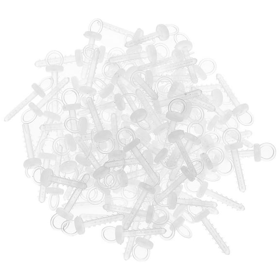 NUOLUX 100pcs Diy Caps for Christmas and Party with Transparent Round Plastic and Simple Design
