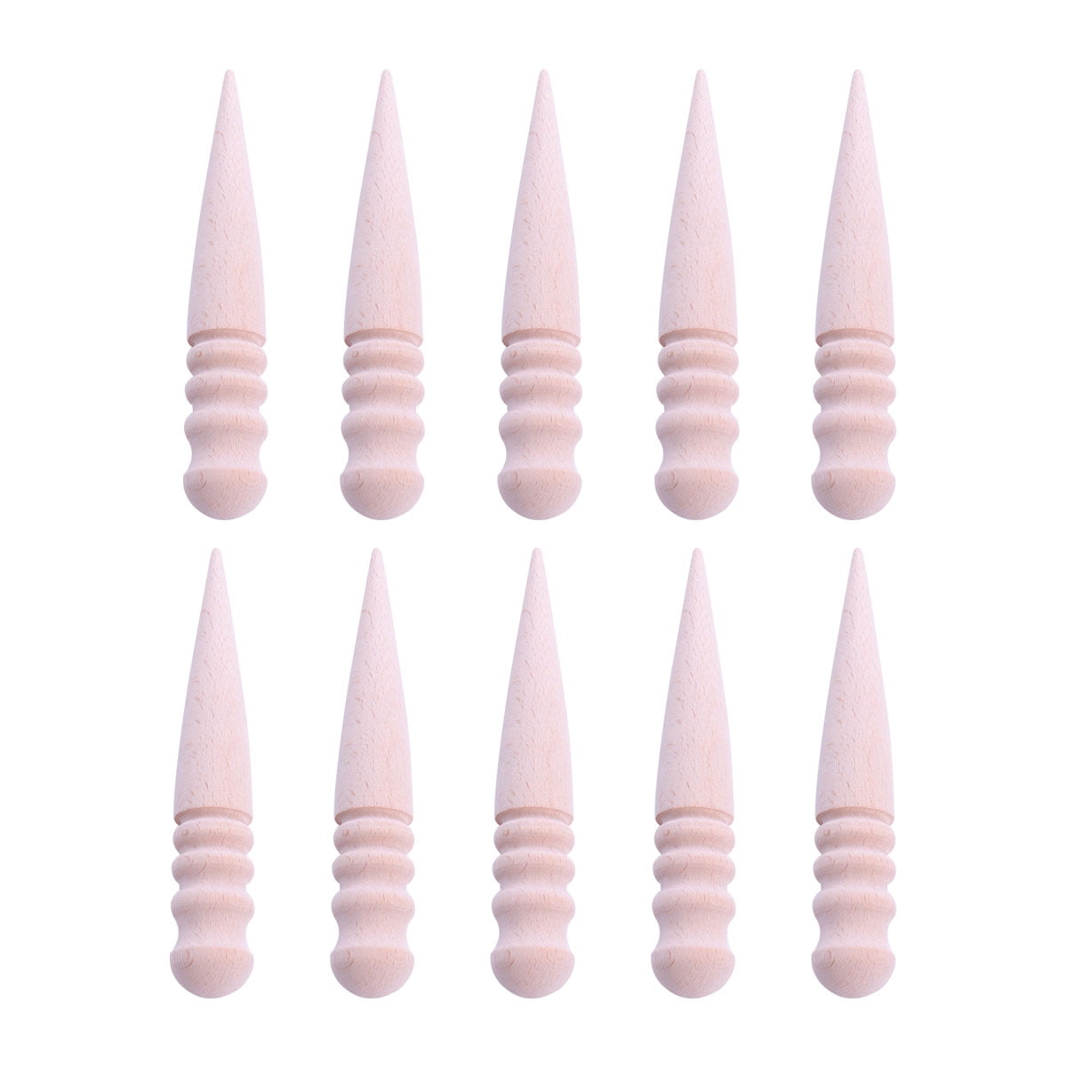 NUOLUX 10PCS Wooden Polishing Sticks DIY Leather Burnisher Leather Craf Trimming Slicker for