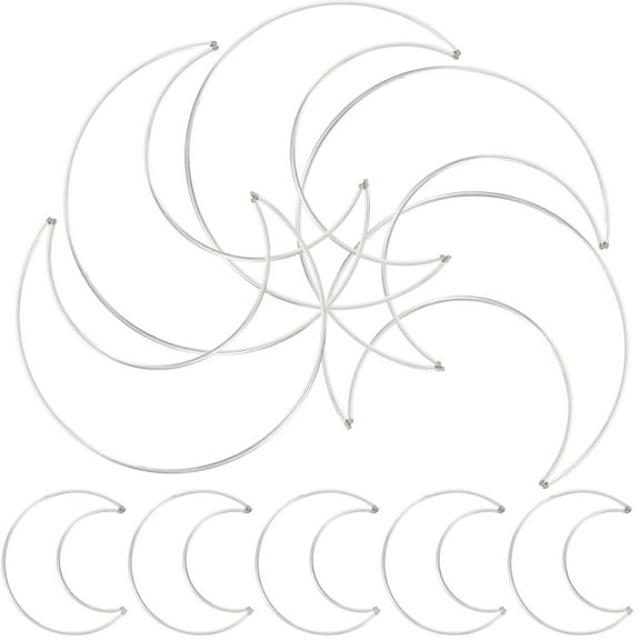 NUOLUX 10-Pack Handmade Wire Dream Catcher Moon Shape for Crafting and Art Display Decor