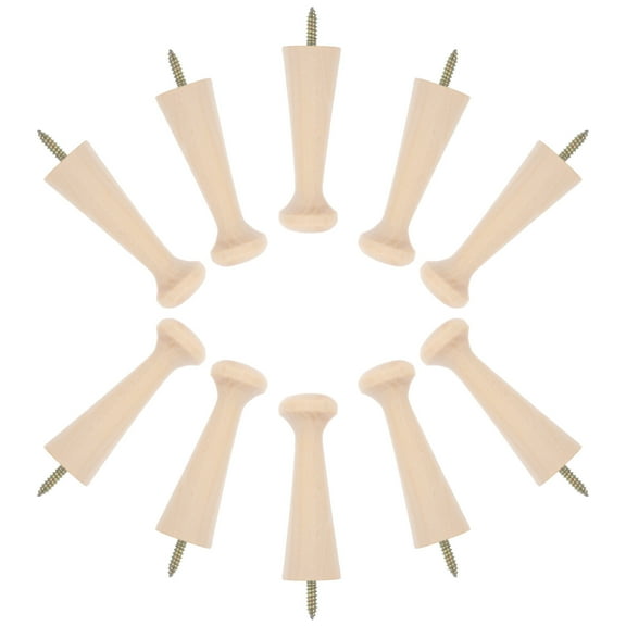 NUOLUX 10Pcs Minimalist Shaker Peg Hooks Wooden for Homeowners Khaki