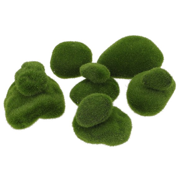 NUOLUX Moss Stone Props Green Foam Flocking Creative Design for Landscape 10Pcs