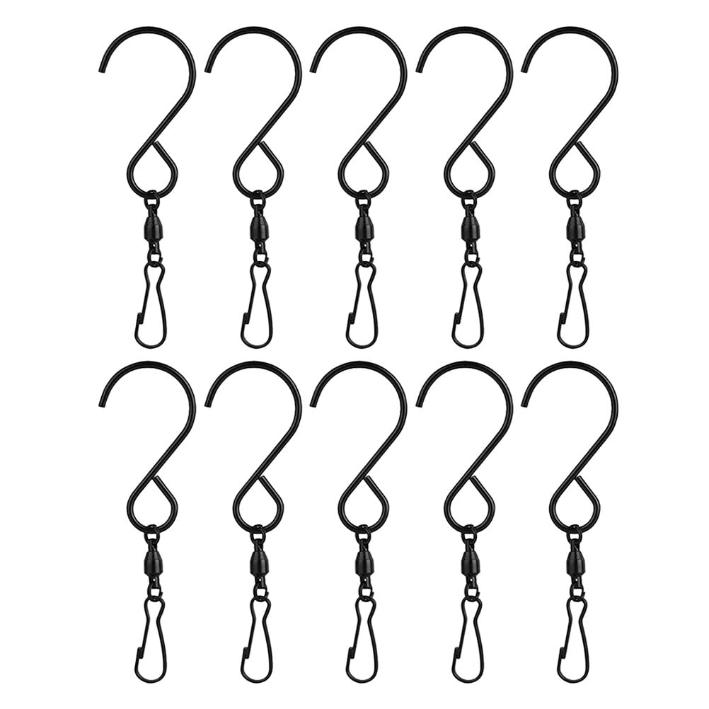 NUOLUX 10pcs 360° Swivel Clip Hanging Hooks for Hanging Wind Spinners