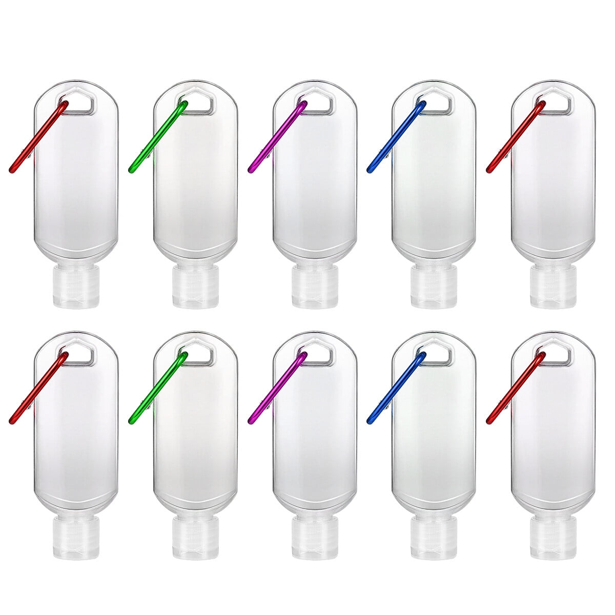 NUOLUX 10pcs 50ml Refillable Bottles with Hook Hand Sanitizer ...