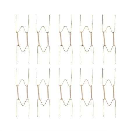 NUOLUX 10pcs 8 Inch Spring Style Invisible Plate Tray Dish Wire Hanger Holders Wall Decoration (Golden)