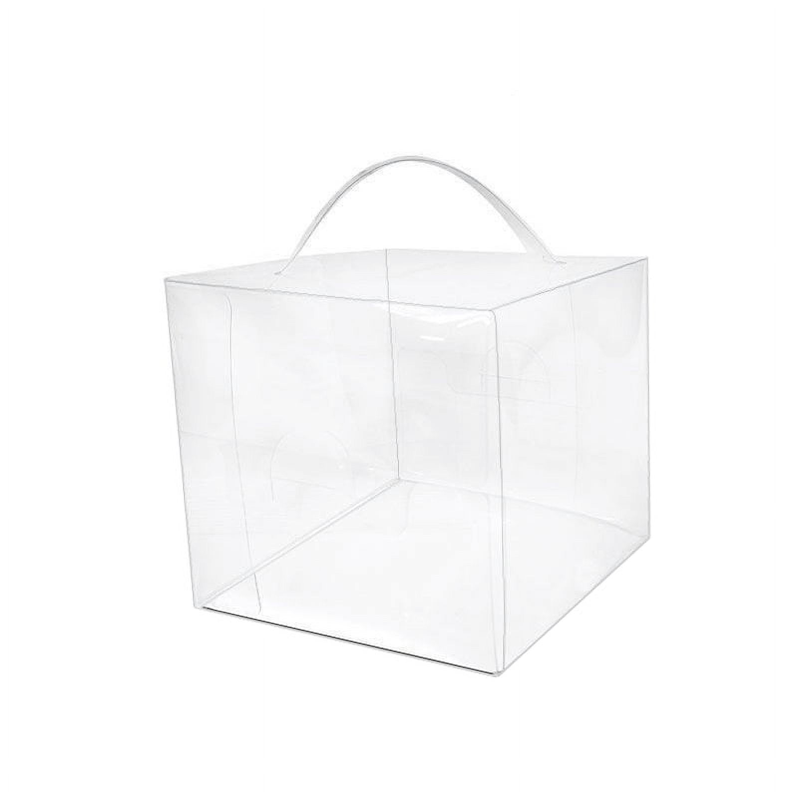 NUOLUX 10pcs Clear Cake Boxes Cake Boxes with Handles Bakery Boxes Cake Wrapping Boxes