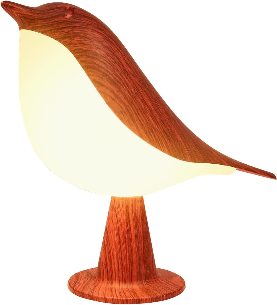 TRAHOO-Small Desk Lamp, Bird Lamp Bedside Lamps with 3 Color Temperature and Touch Sensor,Bird Light,Cordless Lamp Night Light with Rechargeable Battery for Bedroom Nightstand (Red -Round)