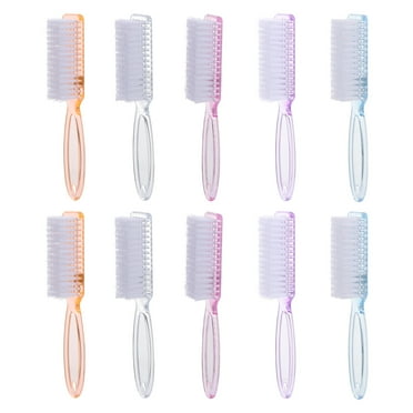 NUOLUX 10pcs Handle Grip Nail Brushes Handle Fingernail Scrub Nail Cleaning Brushes