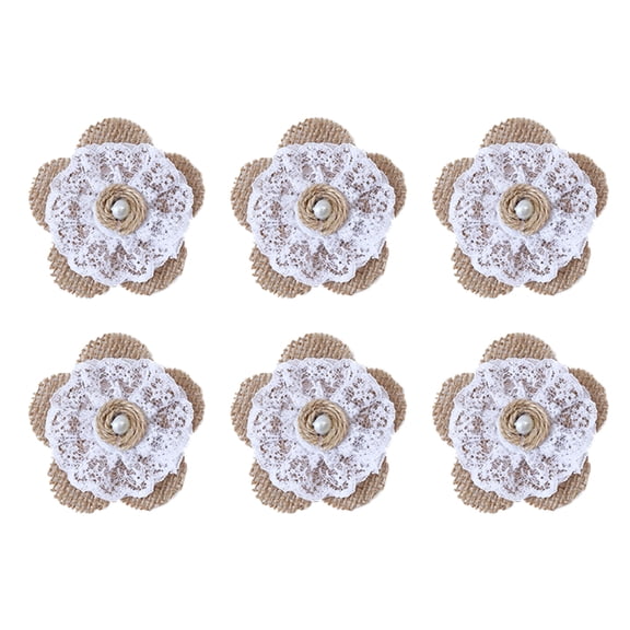 NUOLUX 10pcs Handmade Jute Burlap Flowers for Wedding Christmas Party Decoration and Craft Making