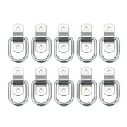 NUOLUX 10pcs Iron D Ring Tie Downs Cargo Trailer Anchors Points with Mounting Bracket (Silver)