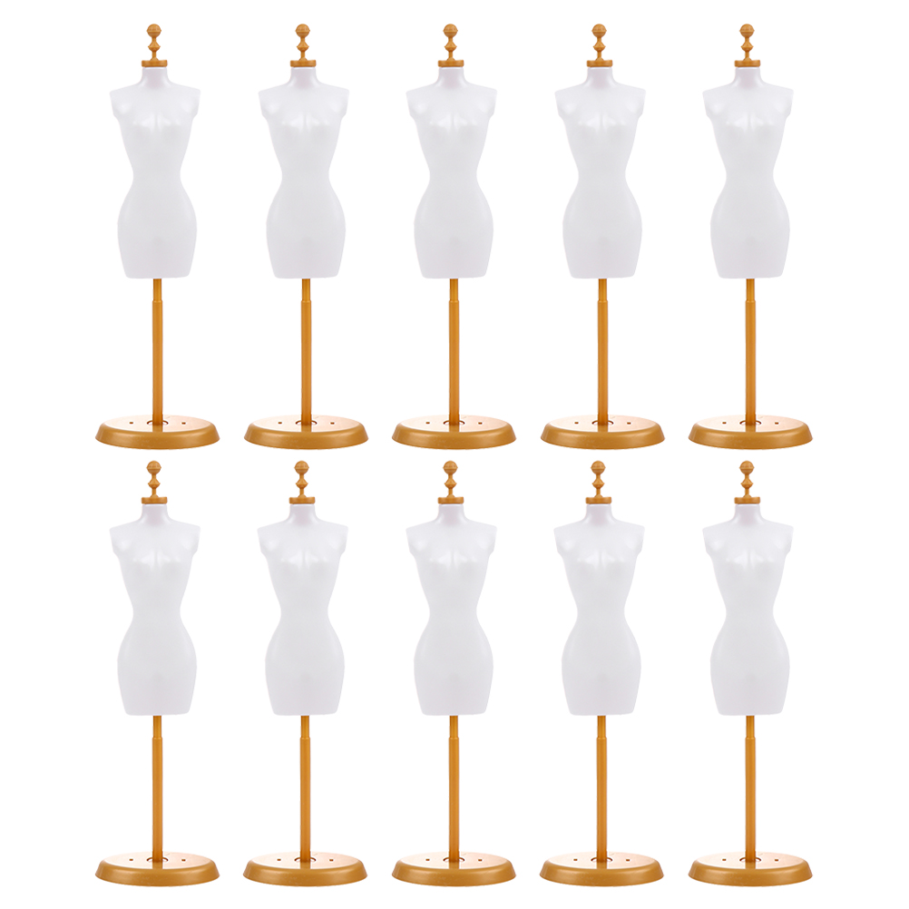 NUOLUX 10pcs Mini Doll Dress Forms Clothing Display Holder Demountable
