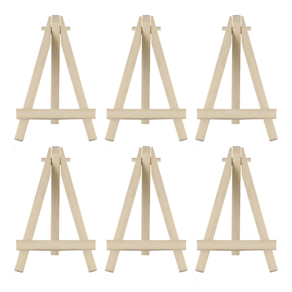 U.S. Art Supply 11\ Small Tabletop Display Stand A-Frame Artist Easel  (Pack of 6), Beechwood Tripod, Canvas Photo Holder 