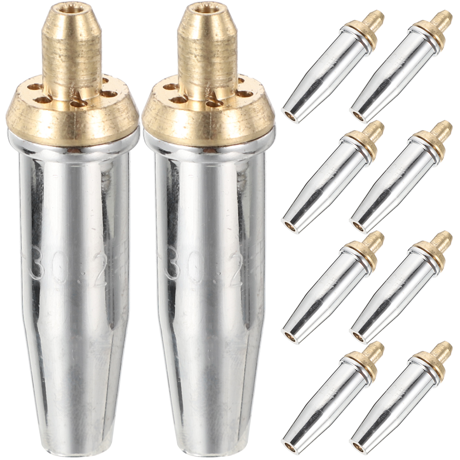 NUOLUX 10pcs Torch Tip Heavy Duty Copper Replacement Cutting Torch Tip ...
