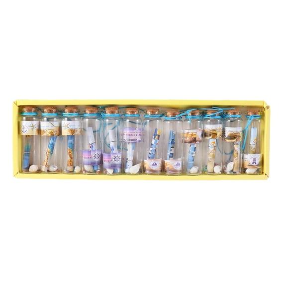 Tineasur Multi- Wish Jars with Cork Stoppers, 12 Pieces for Crafts, Pendants, Projects and Decorations