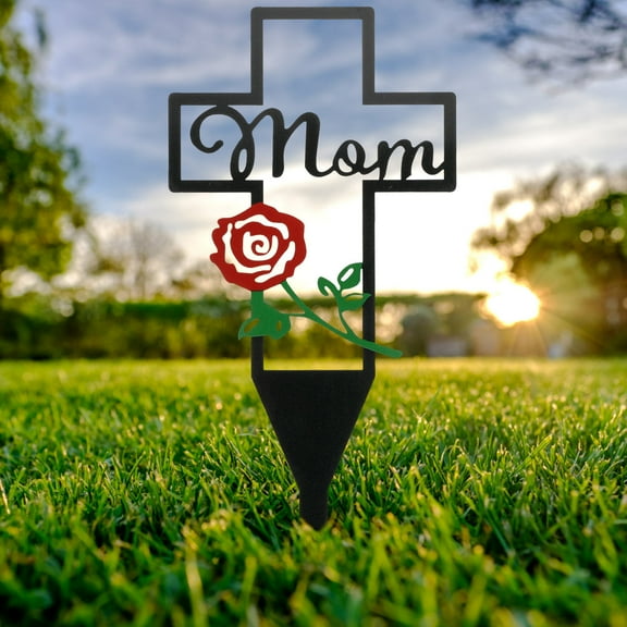 Toyandona Cemetery Adornment Cross Pile Rose Iron Memorial Decoration Cemetery 1Set