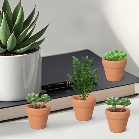 Tineasur Set of 12 Small Terracotta Planter Pots with Smooth Texture for Indoor and Outdoor Plant Storage