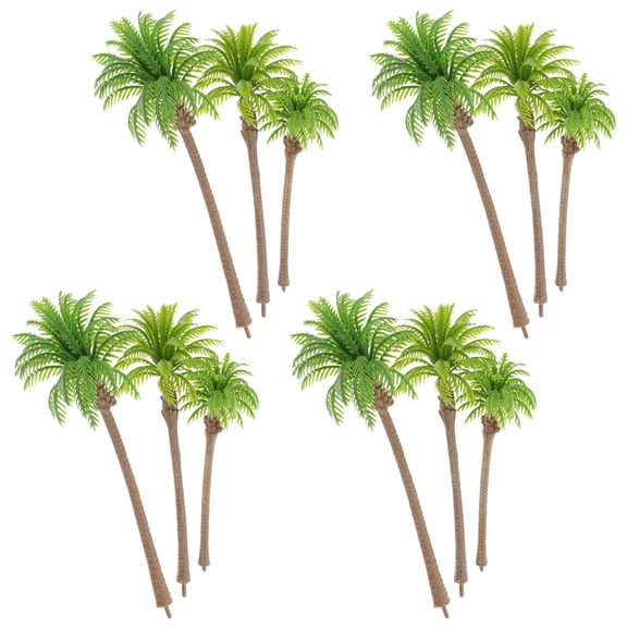 NUOLUX 12Pcs Realistic Artificial Palm Tree Models for Train Scenery Display