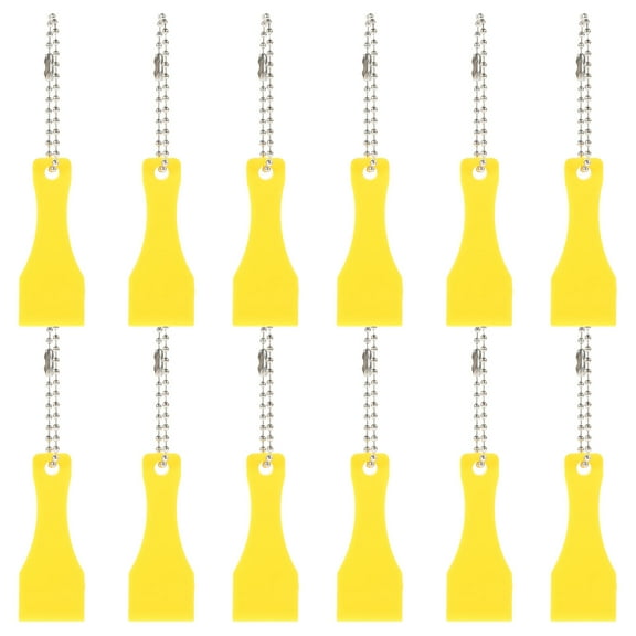 NUOLUX 12Pcs Ticket Scrapper Tool Plastic Keychain Accessory for Sticker Removal