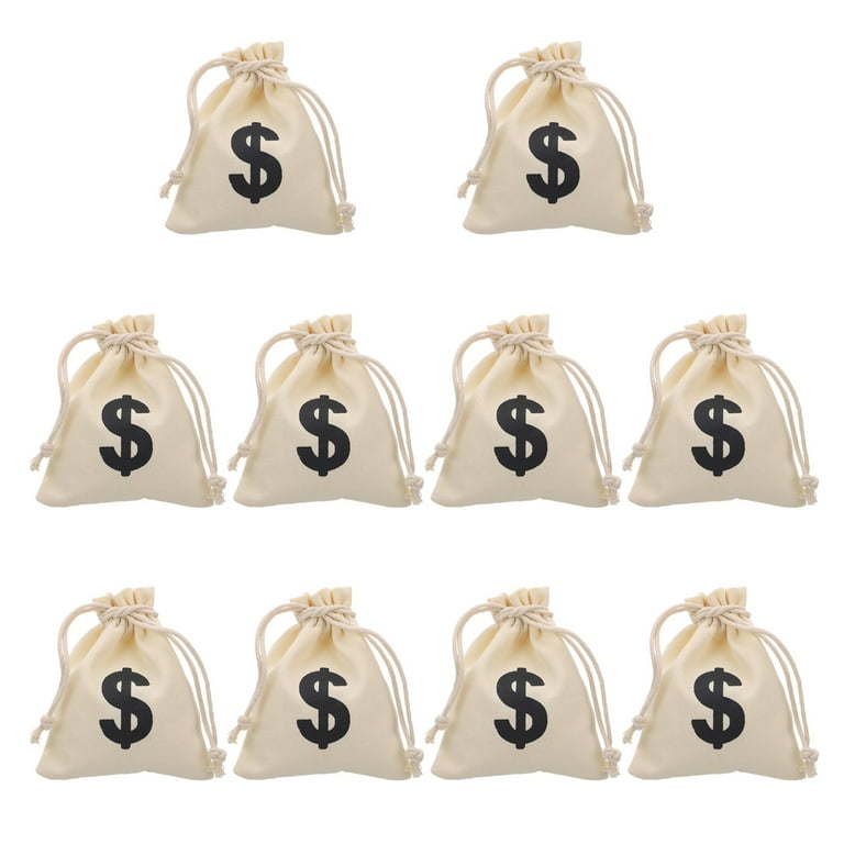 NUOLUX 12pcs Game Coin Bag Drawstring Money Bags for Casino Theme
