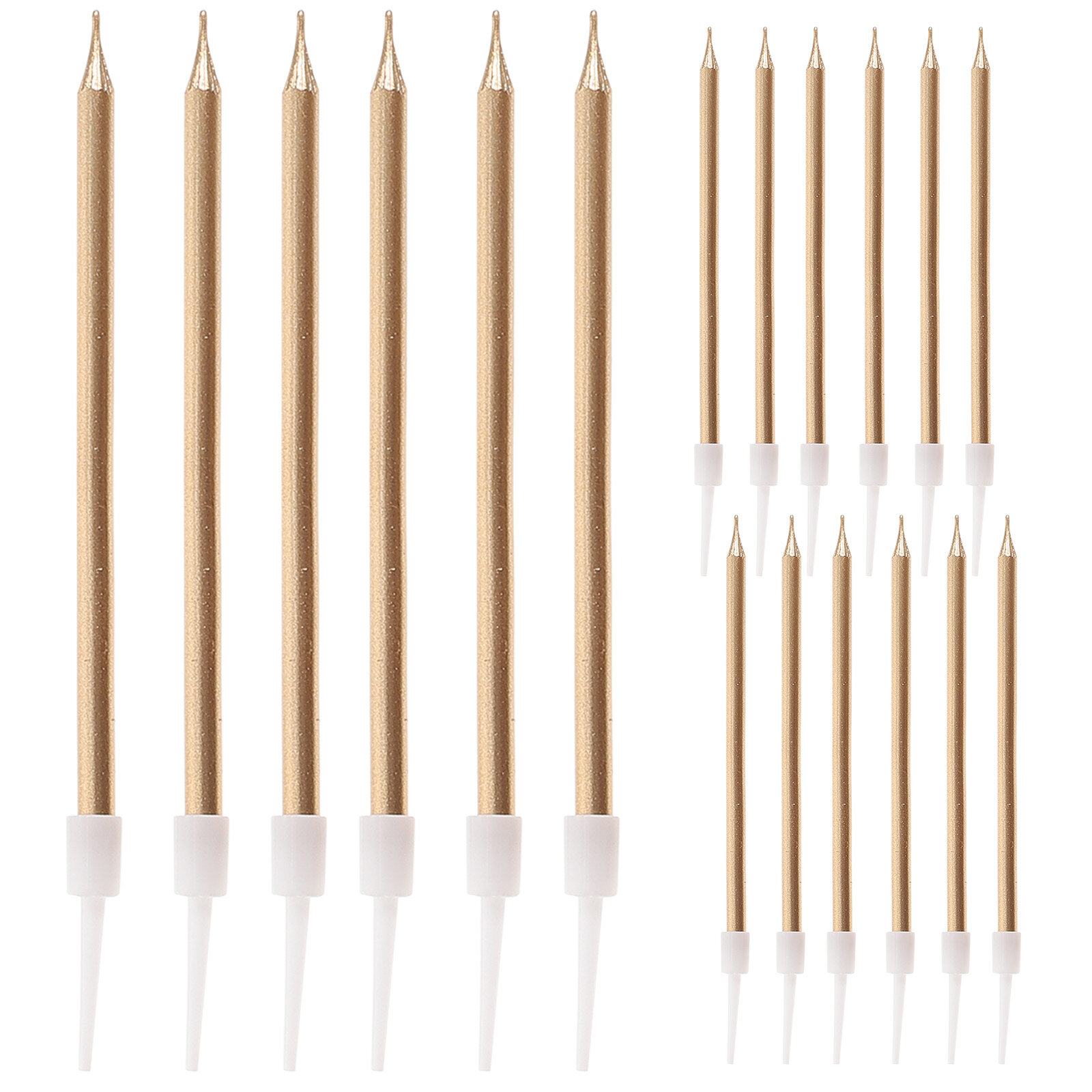 NUOLUX 12pcs Gold Birthday Party Cake Candles Smokeless Candles Party