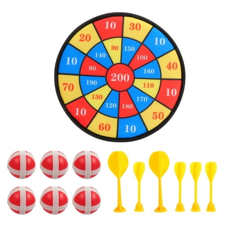 NUOLUX 13Pcs Kids Funny Throwing Darts Toys Chic Sticky Target Balls Darts Board Toys