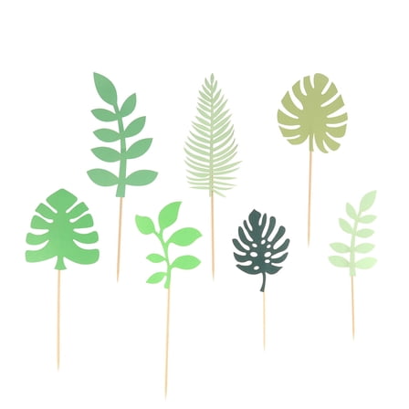 Homoyoyo 14 Pcs Cute Green Cake Topper Set for Birthday Party Cake Decoration Supplies