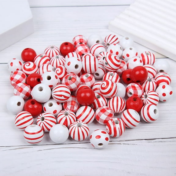 NUOLUX 140Pcs Wooden Beads Round for Bracelet Making Kit Beads Jewelry Accessories