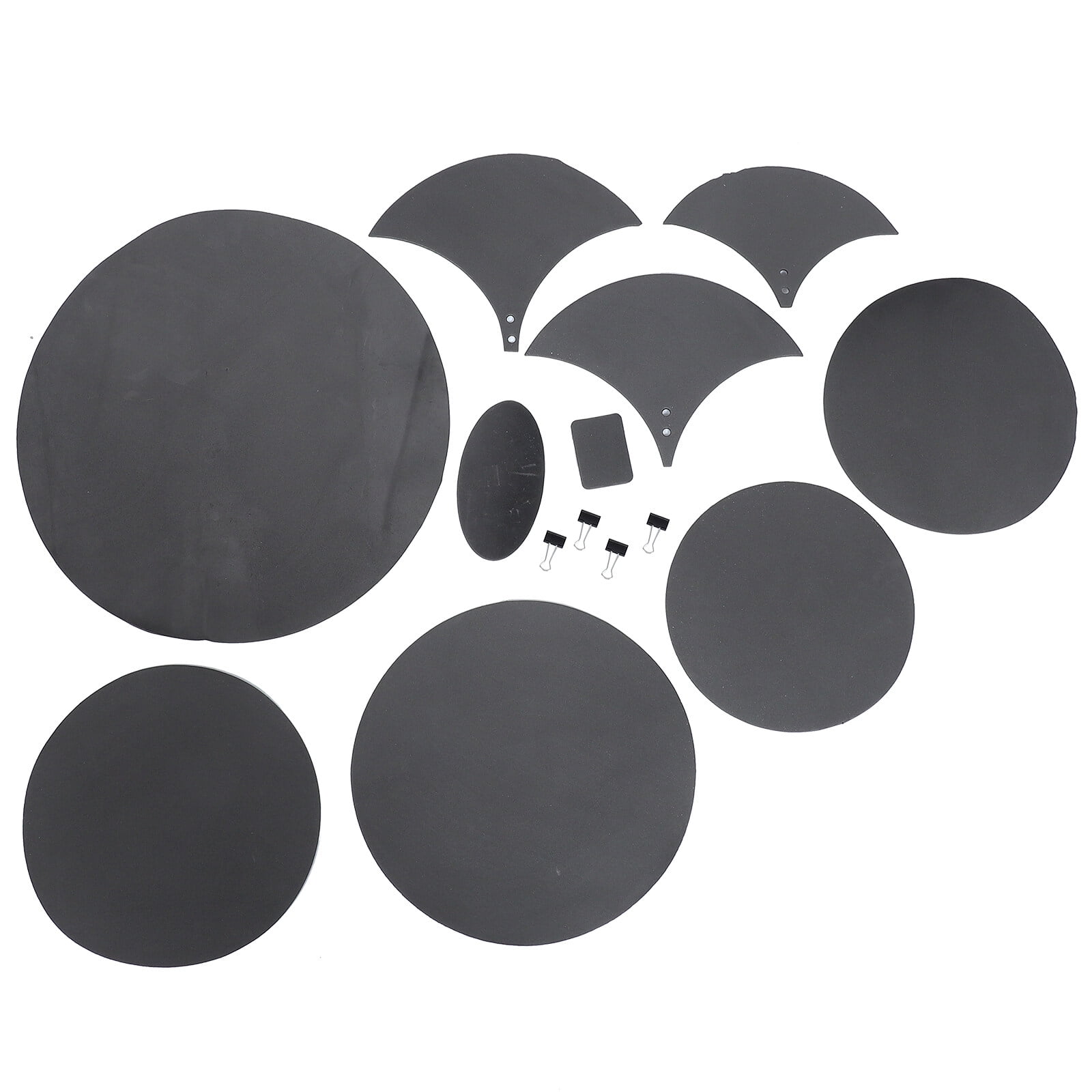 NUOLUX 14pcs Drum Mute Pad Mats Silencer Drum Head Pads Belt Mats for