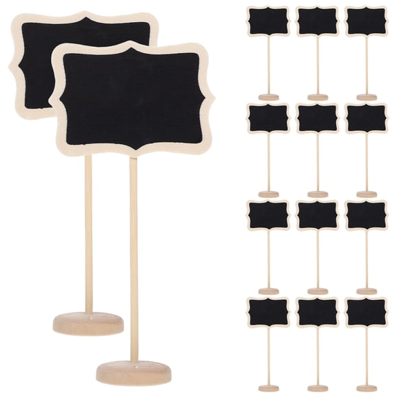 NUOLUX 15Pcs Small Rectangle Blackboard Signs with Easel Stand for Home and Wedding Use