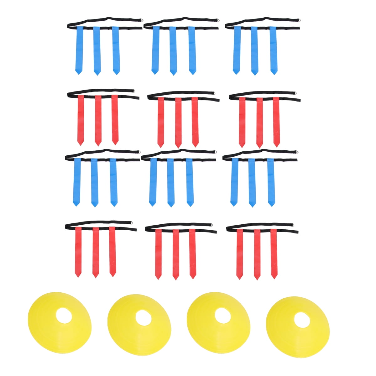 NUOLUX 16 Pcs Flag Football Set 12 Belts 4 Cones Football Training