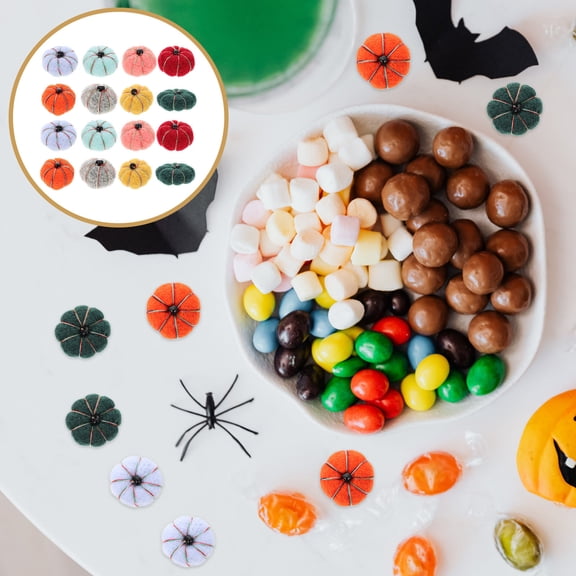 NUOLUX 16Pcs Colorful Wool Felt Pumpkin Balls for and Fall Seasonal Home Decor